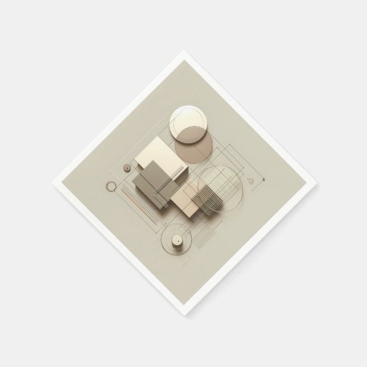 Soft Geometric Linework スタンダードカクテルナプキン (角)