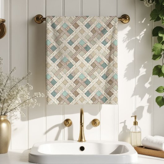 Soft Geometric Towel Minimalist Bathroom Style バスタオルセット