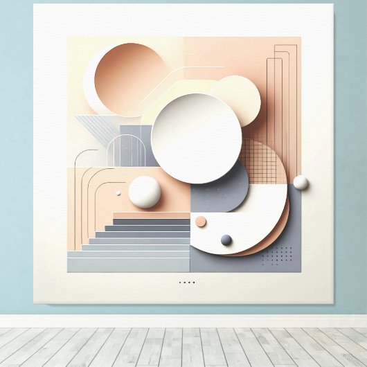 Soft Geometry Dimensions キャンバスプリント (インサイチュ (ウッドフロア))