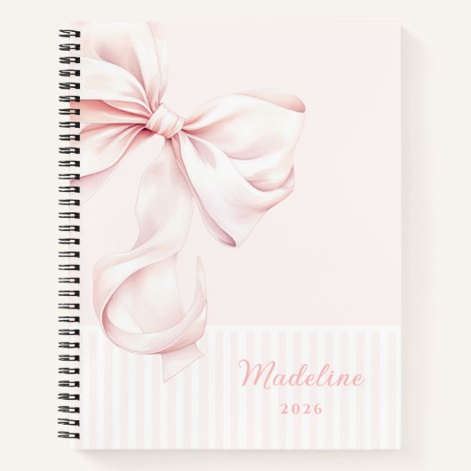 Soft Girl Pink Bow  ノートブック (正面)