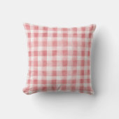 Soft Girly Pink White Plaid Stripes   クッション (正面)