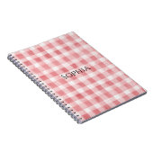 Soft Girly Pink White Plaid Stripes ノートブック (右側)