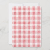 Soft Girly Pink White Plaid Stripes Baby Shower 招待状 (裏面)
