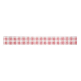 Soft Girly Pink White Plaid Stripes Birthday サテンリボン