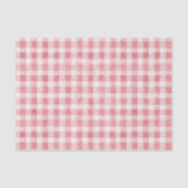 Soft Girly Pink White Plaid Stripes Birthday 薄葉紙 (正面)
