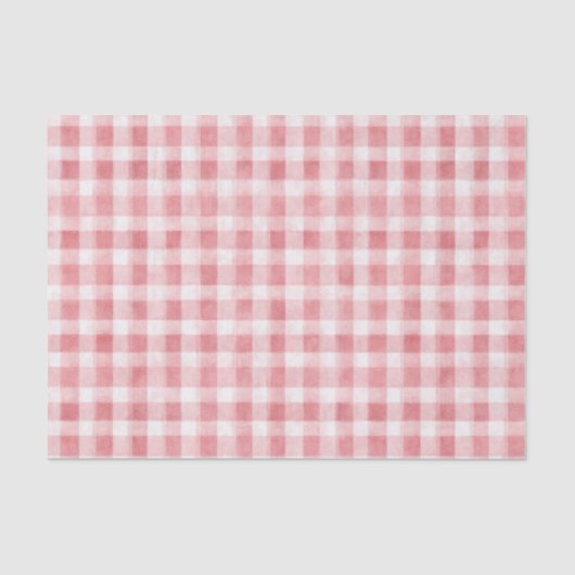 Soft Girly Pink White Plaid Stripes Birthday 薄葉紙 (正面)