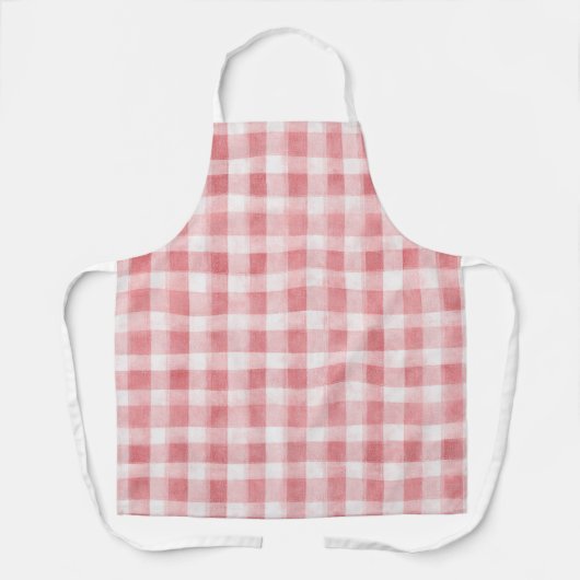 Soft Girly Pink White Plaid Stripes Bridal Showe   エプロン (正面)