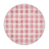 Soft Girly Pink White Plaid Stripes Bridal Showe カッティングボード (正面)