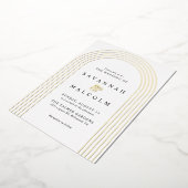 Soft Glam｜白とゴールドのアーチがシンプルな結婚式 箔招待状 (回転した状態)