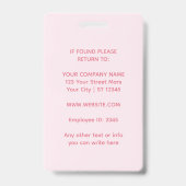Soft Glam Pink Branding バッジ (裏面)