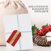 Soft Glow Golden Stars & Floral Petals Pattern ギフトタグ