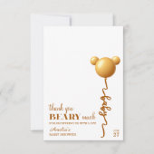 Soft Gold Bear Balloon Beary Thanks Neutral サンキューカード (正面)