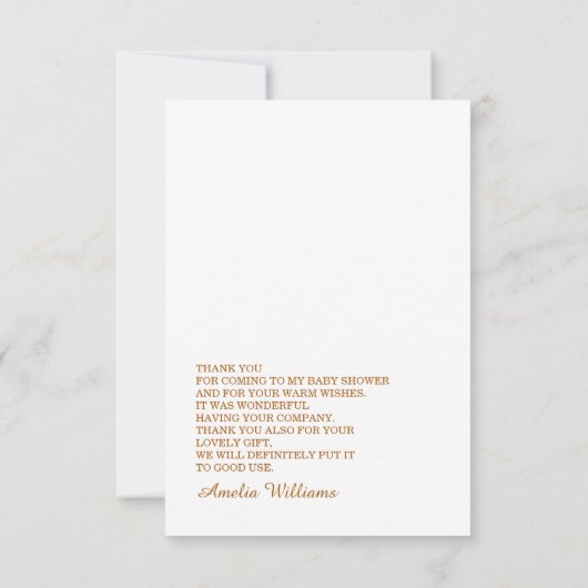 Soft Gold Bear Balloon Beary Thanks Neutral サンキューカード (裏面)