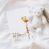 Soft Gold Bear Balloon Beary Thanks Neutral サンキューカード