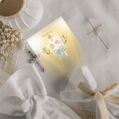  Soft gold cross Baptism invitation  招待状