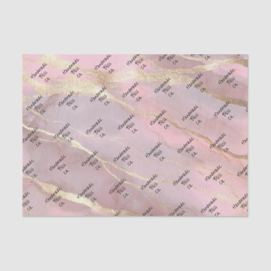 Soft Gold Peach Marble 薄葉紙 (正面)