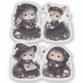 Soft Goth Animals Cute Custom-Cut Vinyl Sticker シール (正面)