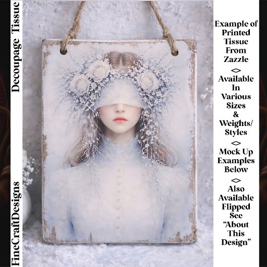 Soft Gothic Romance Winter Portrait FH9R Decoupage 薄葉紙