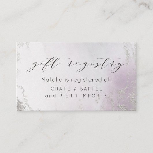 Soft Gradient Light Purple Silver Shower Gift List エンクロージャーカード (正面)