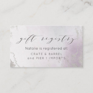 Soft Gradient Light Purple Silver Shower Gift List エンクロージャーカード