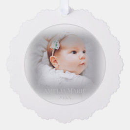Soft Grandparent Christmas Photo (背淡い色の景) オーナメントカード