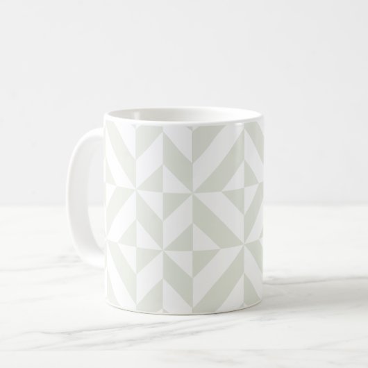 Soft Gray Geometric Art Deco コーヒーマグカップ (正面左)