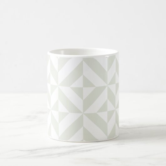 Soft Gray Geometric Art Deco コーヒーマグカップ (中央)