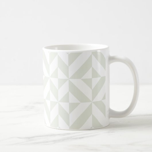 Soft Gray Geometric Art Deco コーヒーマグカップ (右)