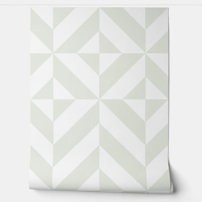 Soft Gray Geometric Art Deco 壁紙 (ほどく)