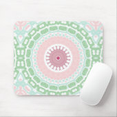 Soft Green and Blush Mandala Pattern マウスパッド (マウス)