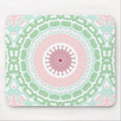 Soft Green and Blush Mandala Pattern マウスパッド (正面)