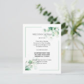 Soft Green Botanical Watercolor Leaves Wedding エンクロージャーカード (スタンド正面)