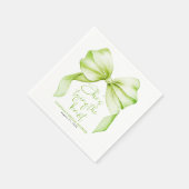 Soft Green Bow She's Tying the Knot Bridal Shower スタンダードカクテルナプキン (角)