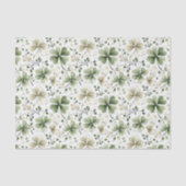 Soft Green & Cream Shamrock Pattern Tissue Paper 薄葉紙 (正面)