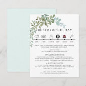 Soft Green Eucalyptus Watercolor Rustic Wedding エンクロージャーカード (正面/裏面)