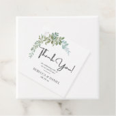 Soft Green Eucalyptus Watercolor Rustic Wedding フェイバータグ (インサイチュ)