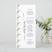 Soft Green Eucalyptus Watercolor Rustic Wedding メニュー (スタンド正面)