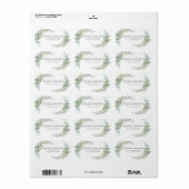 Soft Green Eucalyptus Watercolor Rustic Wedding ラベル (フルシート)