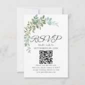 Soft Green Eucalyptus Watercolor Rustic Wedding 出欠カード (正面)