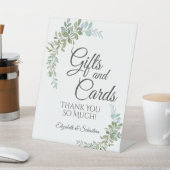 Soft Green Eucalyptus Watercolor Rustic Wedding 台座サイン (インサイチュ)