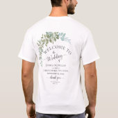 Soft Green Eucalyptus Watercolor Rustic Wedding Tシャツ (裏面)