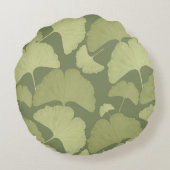 Soft Green Ginkgo Botanical Dream 1 ラウンドクッション (裏面)