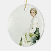 Soft Green Portrait Ornament セラミックオーナメント (左)