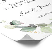 Soft Greenery Love is Sweet Take a Treat Sign ポスター (角)