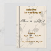 Soft Grey Elegant Wedding Invitation | Romantic &  招待状 (正面/裏面)