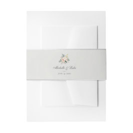 Soft Grey Floral Velvet Wedding Invitation 招待状ベリーバンド