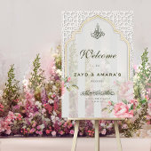 Soft Grey & Florals Islamic Wedding Acrylic Sign アクリルサイン