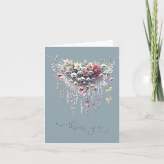 Soft Hanging Floral Whimsy Blank Thank You Card カード (正面)