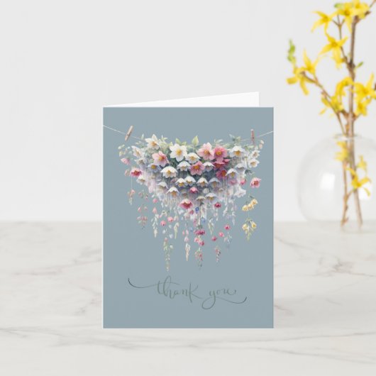 Soft Hanging Floral Whimsy Blank Thank You Card カード (黄色い花)