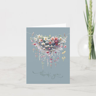 Soft Hanging Floral Whimsy Blank Thank You Card カード